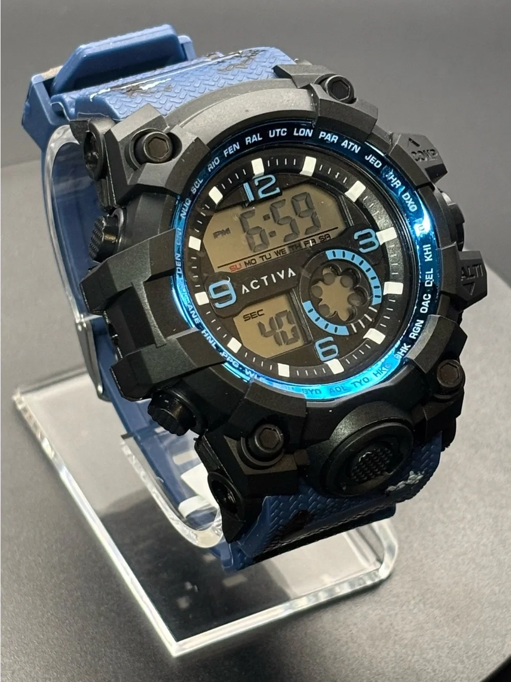 Invicta Activa Men’s Digital Watch- 54 mm, Blue Camo - ACW435-003